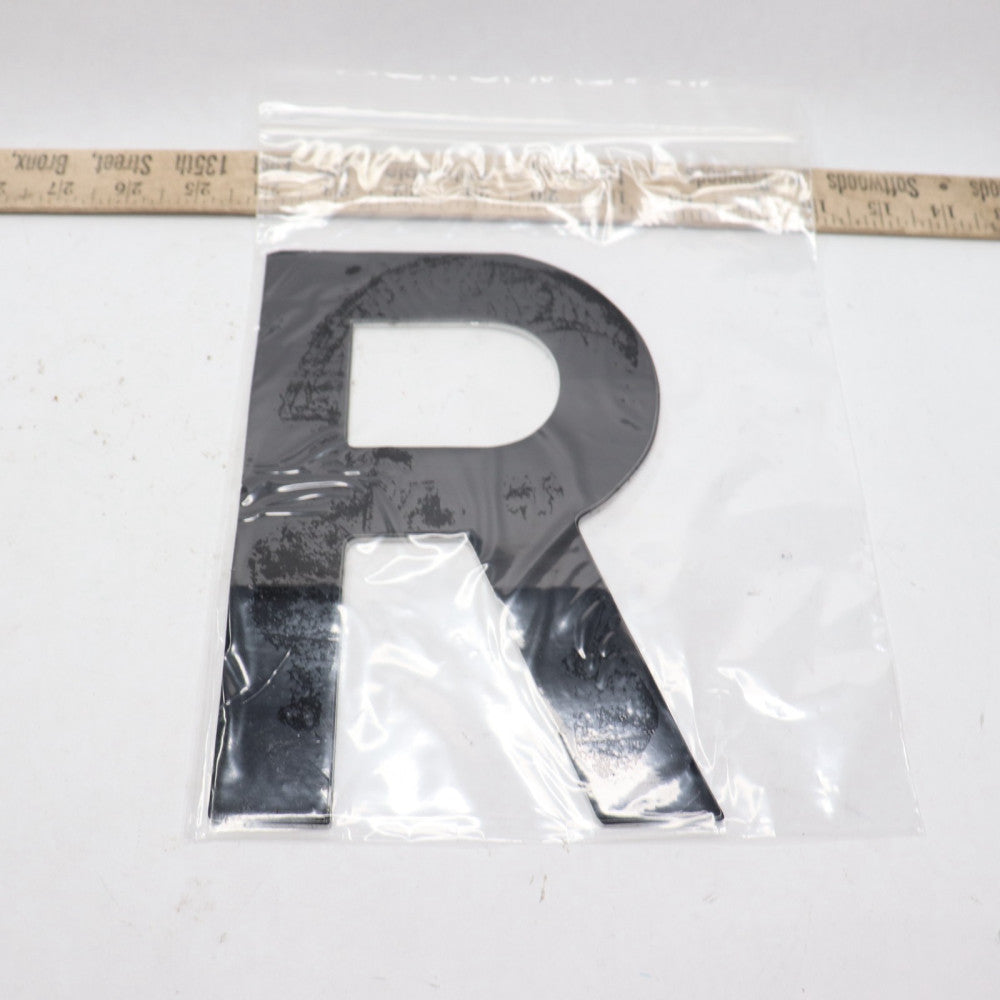 (10-Pk) Letter Label R Non-Reflective Gothic Black Die Cut 8"
