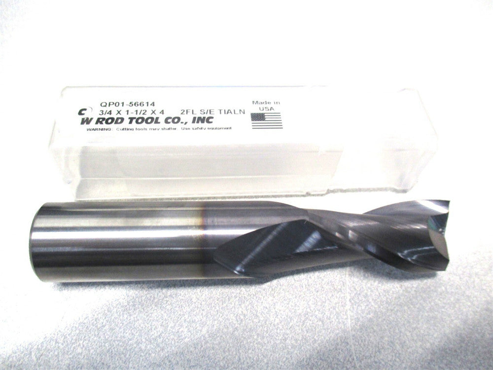 New (QP01-56614) 3/4 x 3/4 x 1-1/2 x 4 2-Flute Spiral Flute Single End End Mill