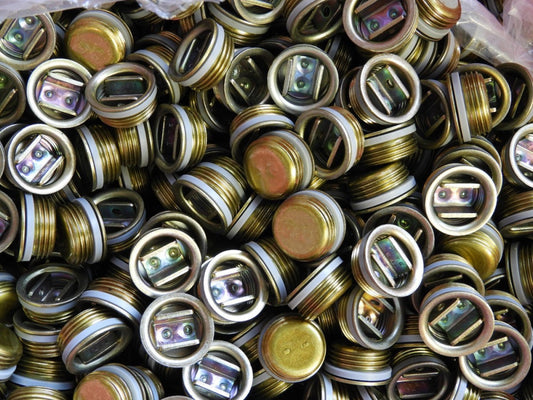 (Lot of 25) 3/4" NPT Barrel Bung Seal Plug Cap Zinc Plated, Coated, with Gasket