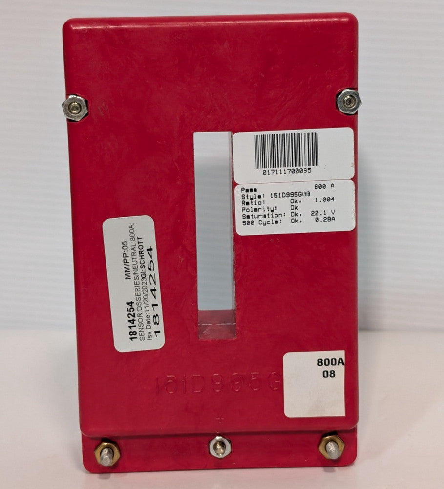 Eaton 151D995G08 DS series industrial sensor and rating plug kit, neutral, 800A