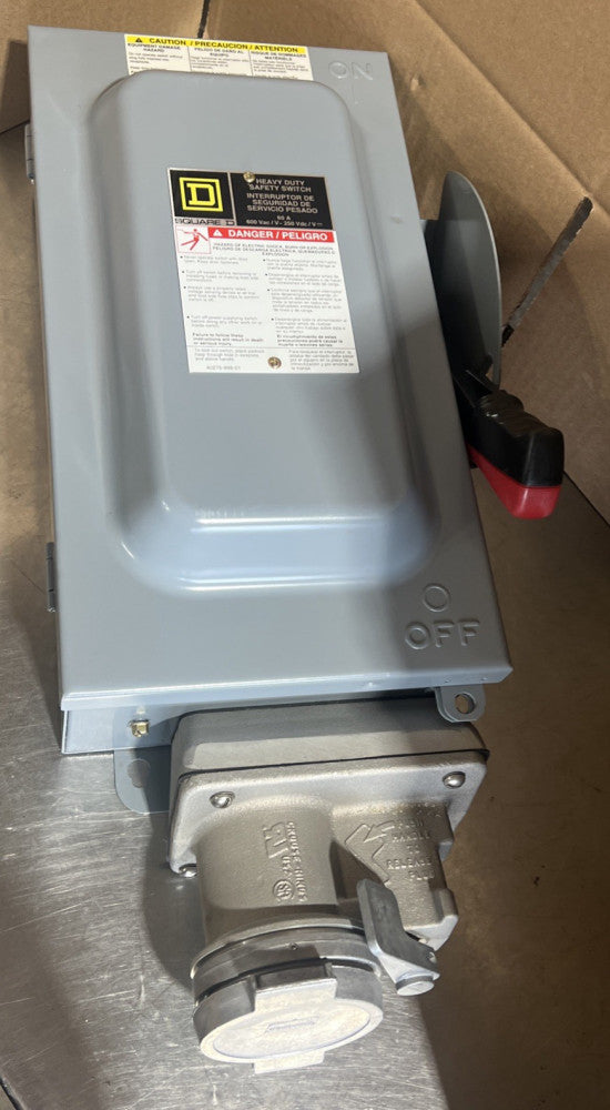 Square D Fusible Safety Switch H362AWC, 600V AC, 60A, 3PH, Crouse-Hinds Arktite