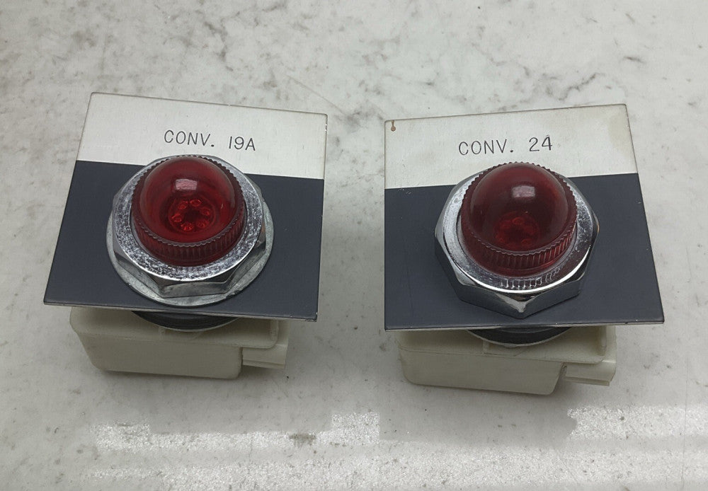 2 Pack Square D 9001-KM38LR Pilot Light Module Red Button 120vac