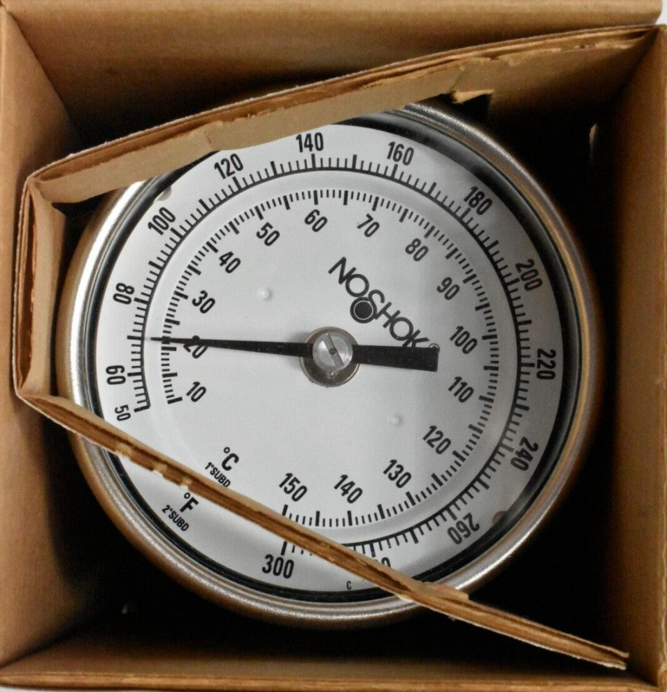 Noshok 30-110-025-50/300 F/C Size 3" Back Connected 1/2" NPT 50-300°F