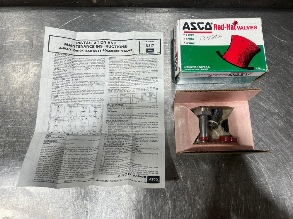 Nos Surplus ASCO 135292 RED-HAT REBUILD KIT. Bulletin 8317 Form V5084R3-T84