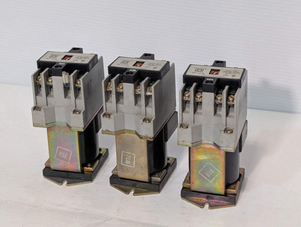 Lot of 3 Square D Class 8501 Type XD Series A Industrial Control Relay, 8 pole