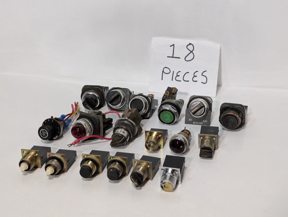 (15) Assorted Pushbutton Selector Switches | Sylvania Allen Bradley Square D