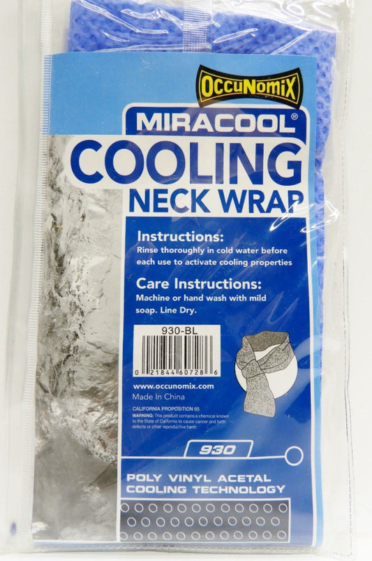 (Lot of 3) Occunomix Miracool 930 Cooling Cool Neck Wrap BLUE w/ Carrying Pouch