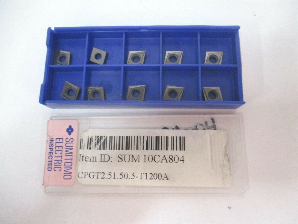 Sumitomo (10CA804) CPGT2.51.50.5 Grade T1200A Cermet Turning Insert - Pack of 10