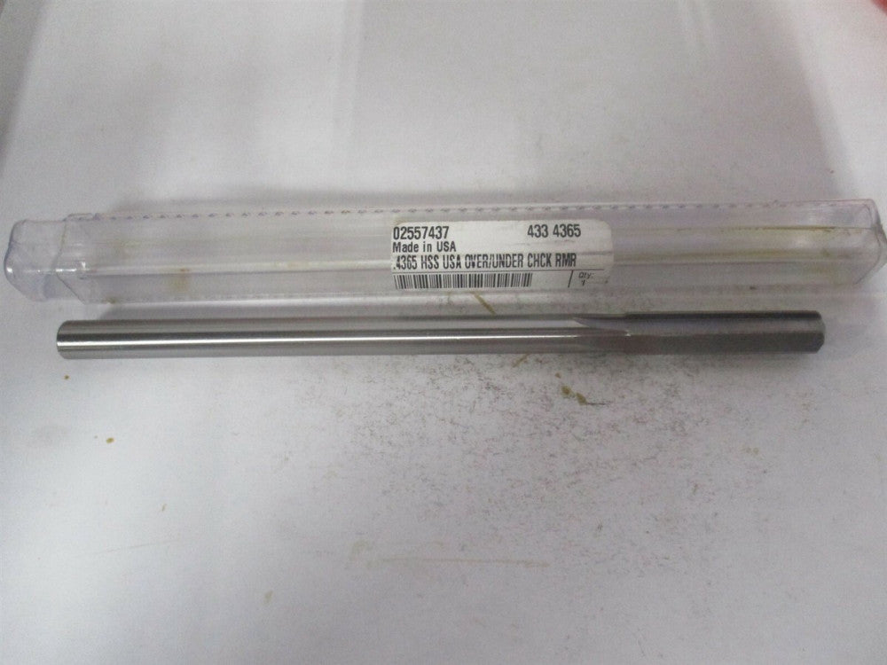(433-0.4365) 0.4365" x 1-3/4" x 7" 6-Flute Straight Shank HSS Chucking Reamer 