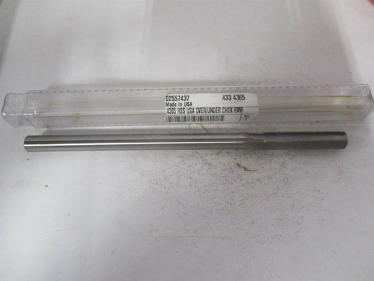 (433-0.4365) 0.4365" x 1-3/4" x 7" 6-Flute Straight Shank HSS Chucking Reamer 