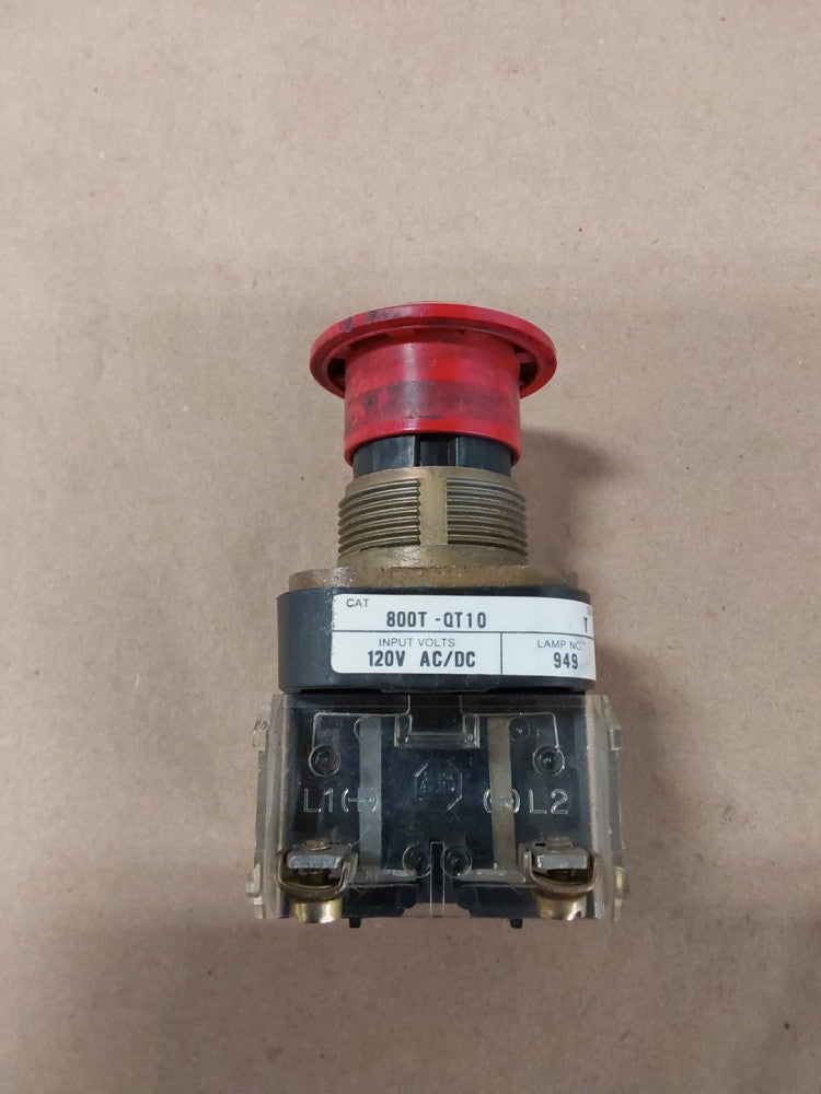 Allen Bradley 800T-QT10 Series T, Pushbutton, 120V, Red 