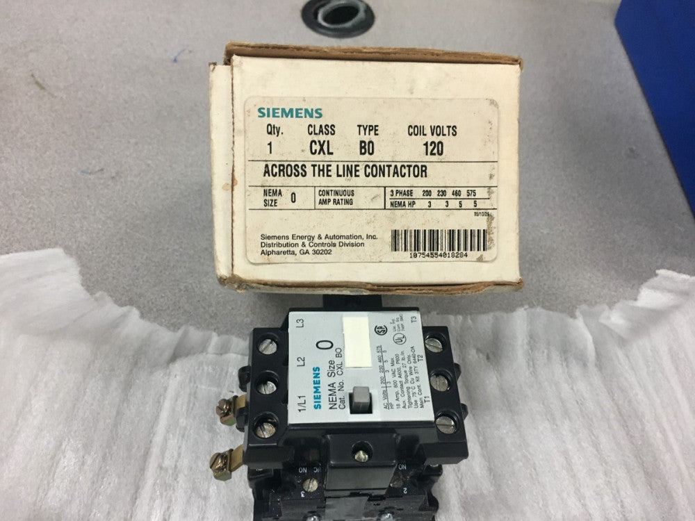 NEW IN BOX SIEMENS CXLBO ACROSS THE LINE CONTACTOR CXLB0