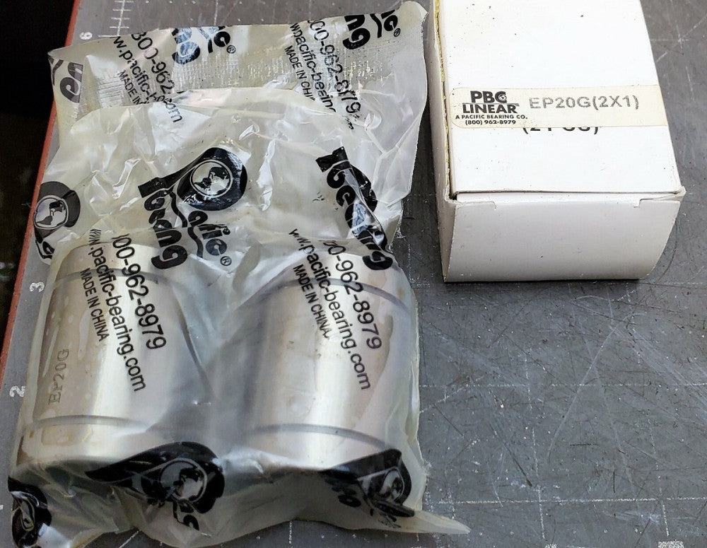 Box Of (2) EP20G Pacific PBC Linear Ball Bearing 20MM Shaft NEW [OF33]         