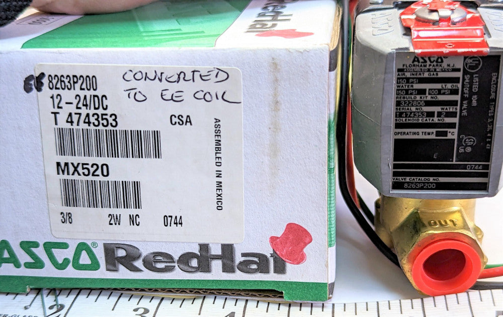 8623 Asco Valve 304062 12-24 VDC EE Coil NEW 8263P200 [C2B1]