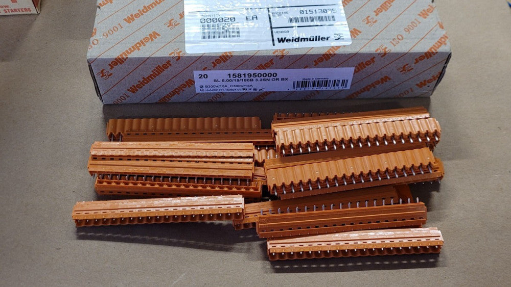 Pack of 20 Weidmuller 1581950000 Orange 19 Position PCB Mount Head Connectors