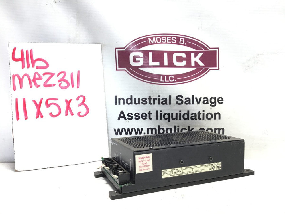 Sola 86-24-262 Power Supply 24VDC OUT 6.25AMP 115/230 VAC INPUT