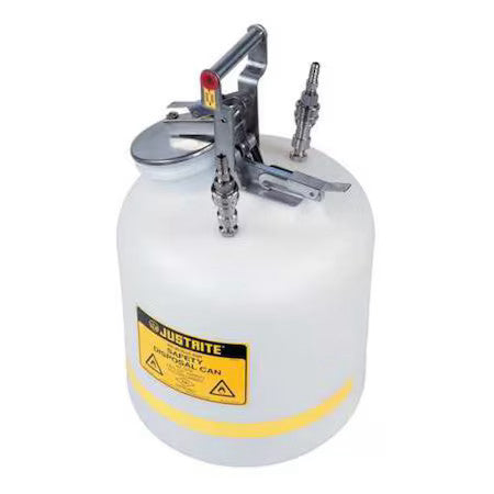 Justrite Tf12755 Hplc Waste Can, Polyethylene/ Stainless Steel Disconnects, 5