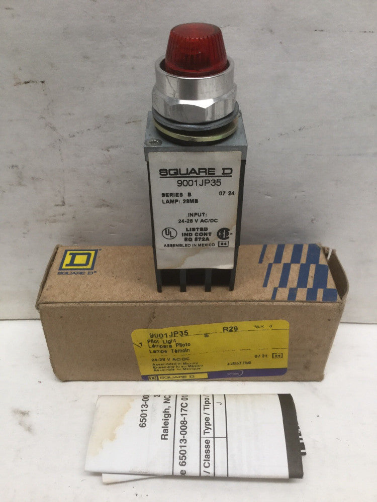 Square D 9001JP35 Pilot Light Series B Input: 24-28V AC/DC