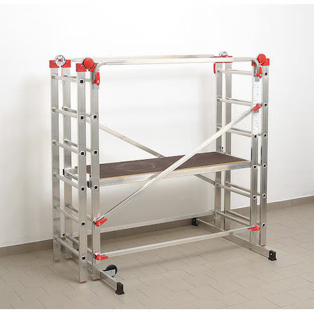 Hailo 9459-501 Portable Scaffold, Aluminum, 396 Lb Load Capacity, 7 Ft 6 In