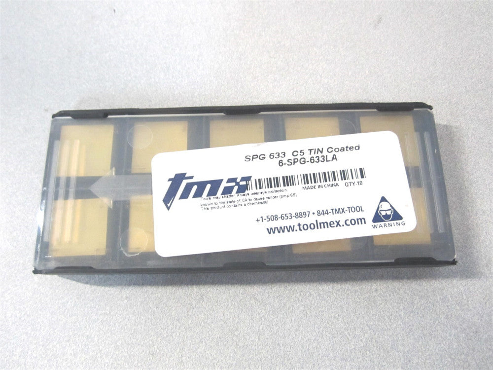 TMX (6-SPG-633-LA) 6–SPG–633–LASPGN C5 Carbide Milling Insert - Pack of 10 
