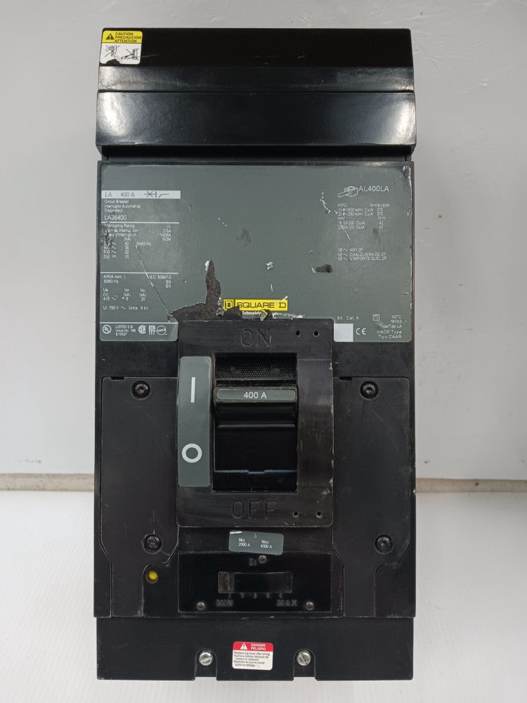 New Square D 400 Amp I-Line Circuit Breaker 3 Pole 600 VAC / 250 VDC LA36400