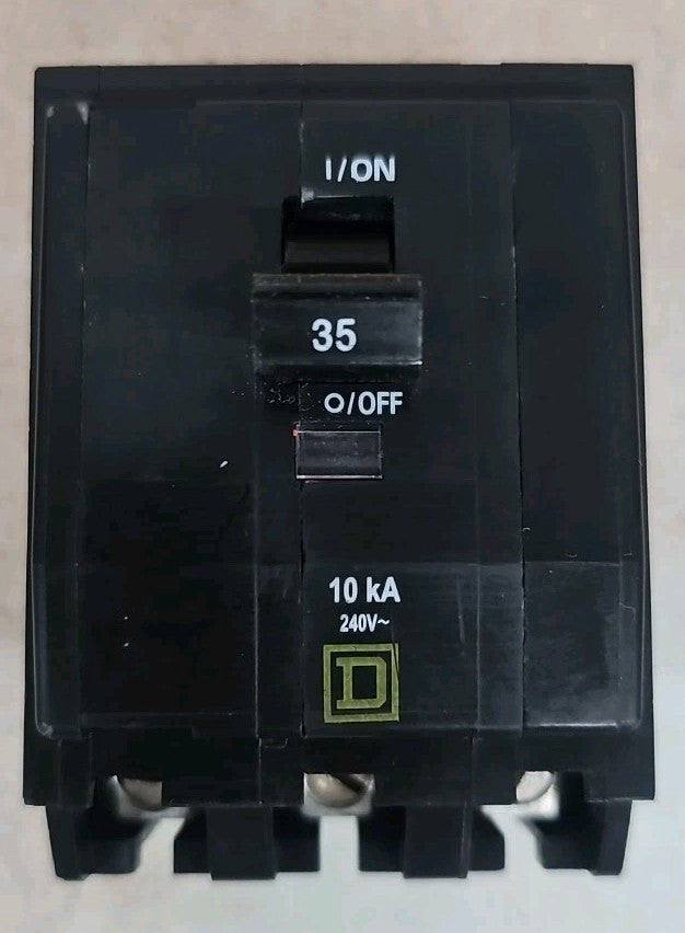 New Square D QOB335 Circuit Breaker, 35A, 3 Pole, 240V W#