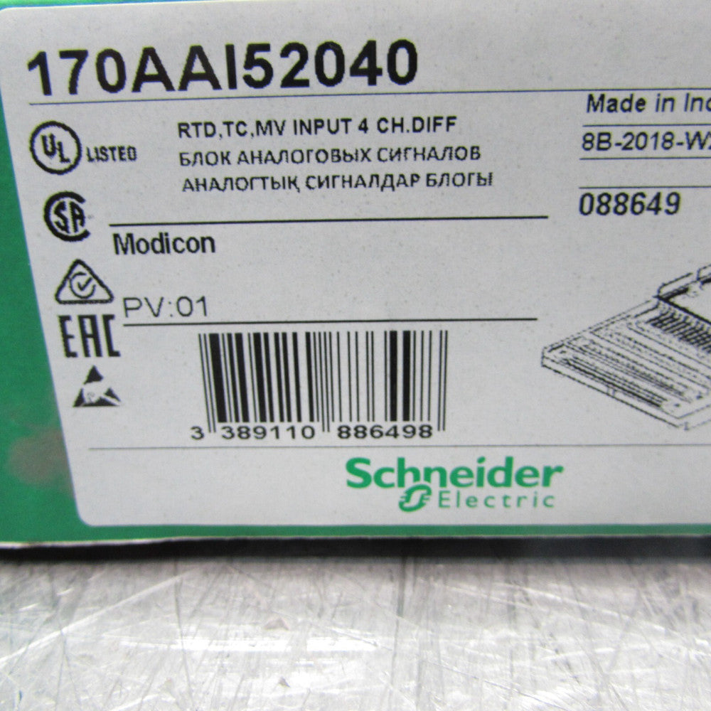NEW! SCHNEIDER 170AAI52040 , RTD, TC, MV INPUT ,4CH ,FACTORY SEALED! MAKE OFFER!