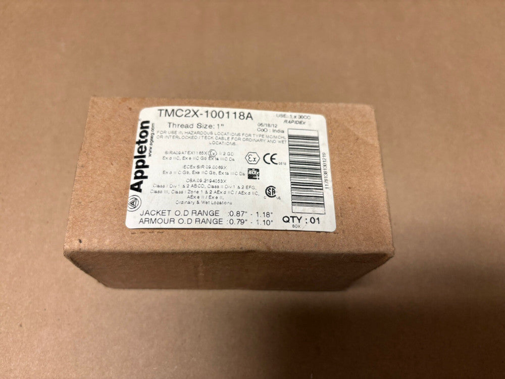 NEW APPLETON TMC2X-100118A EXPLOSION PROOF ALUMINUM CONNECTOR