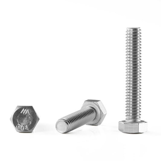 3/8"-16 x 3 Hex Head Screw Bolt, 20Pcs Stainless Steel 304 (18-8), Fully Thre...