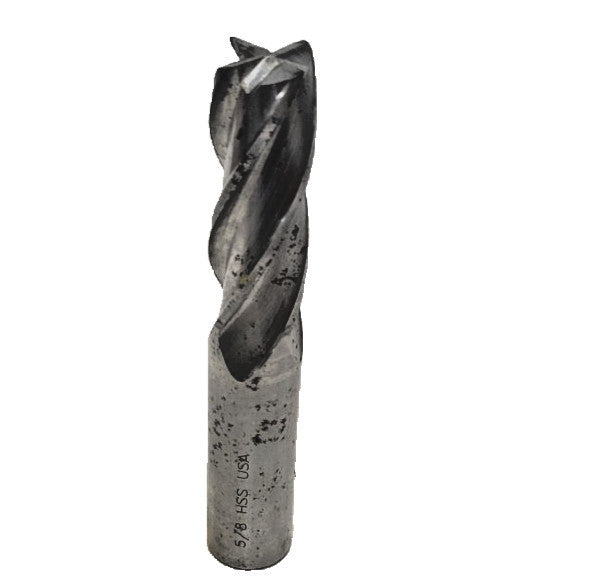 HSS END MILL 5/8IN DIA, 3-3/4IN LENGTH, 4-SPIRAL FLUTE, 1-3/4IN LOC