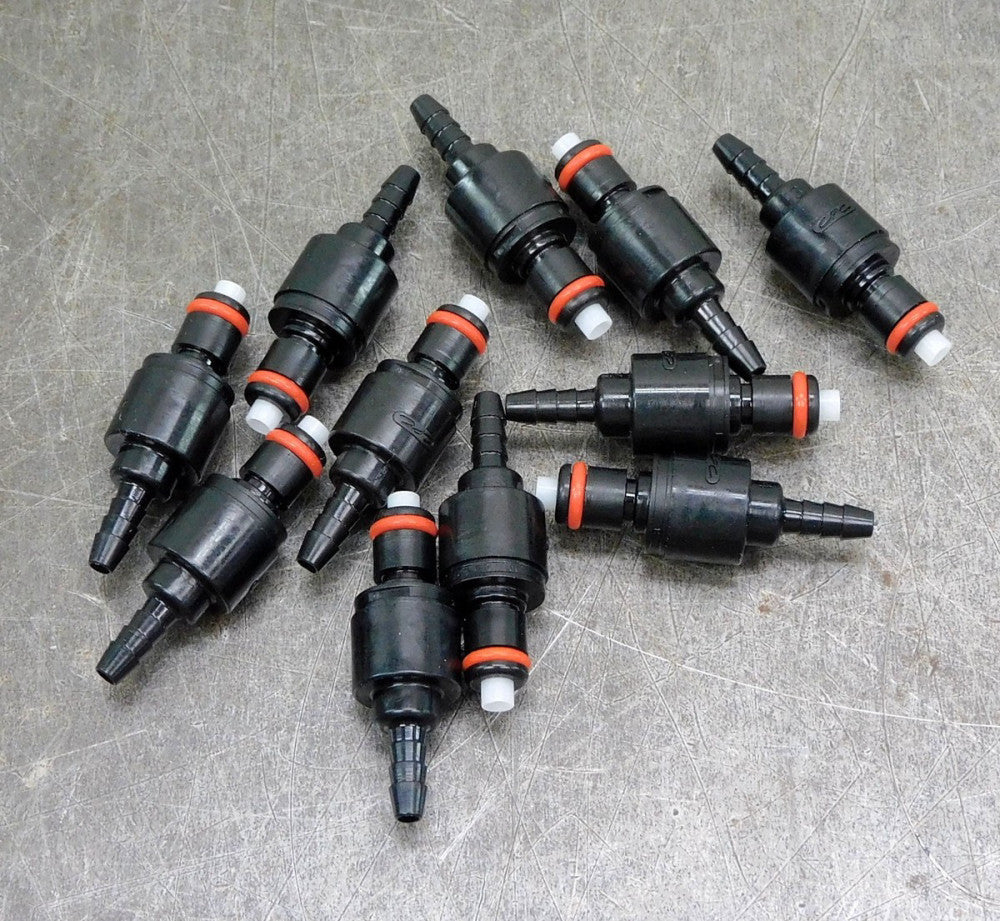 CPC Valved In-Line Hose Barb Coupling 1/8" Lot of Eleven (11)