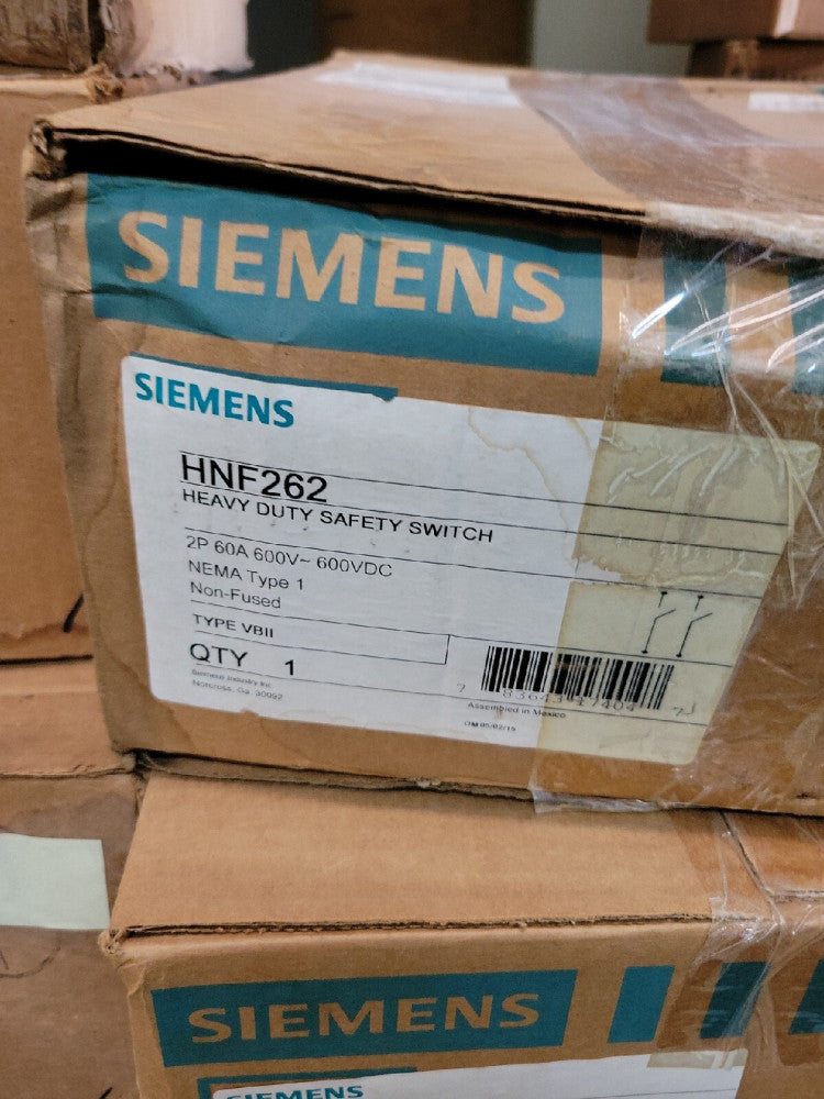1- SIEMENS HNF262 NON-FUSIBLE HEAVY DUTY SWITCH 60 AMP 2 POLE 600V NEMA 1 ~  NEW
