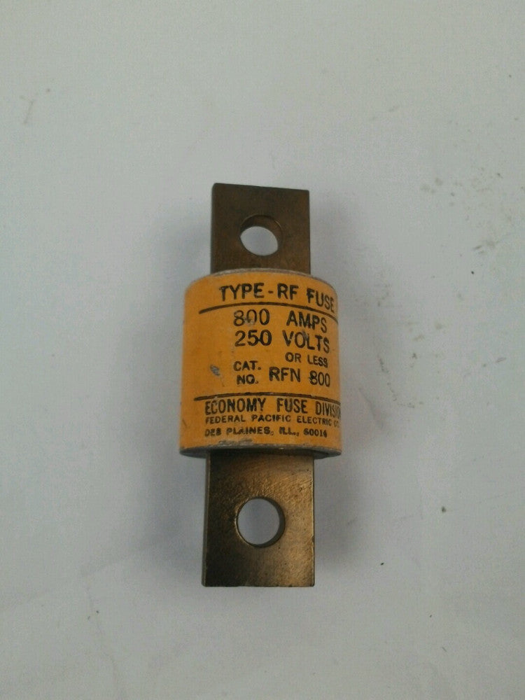  ECONOMY FUSE DIVISION RFN 800 TYPE RF FUSE 800 AMPS 250 VOLTS