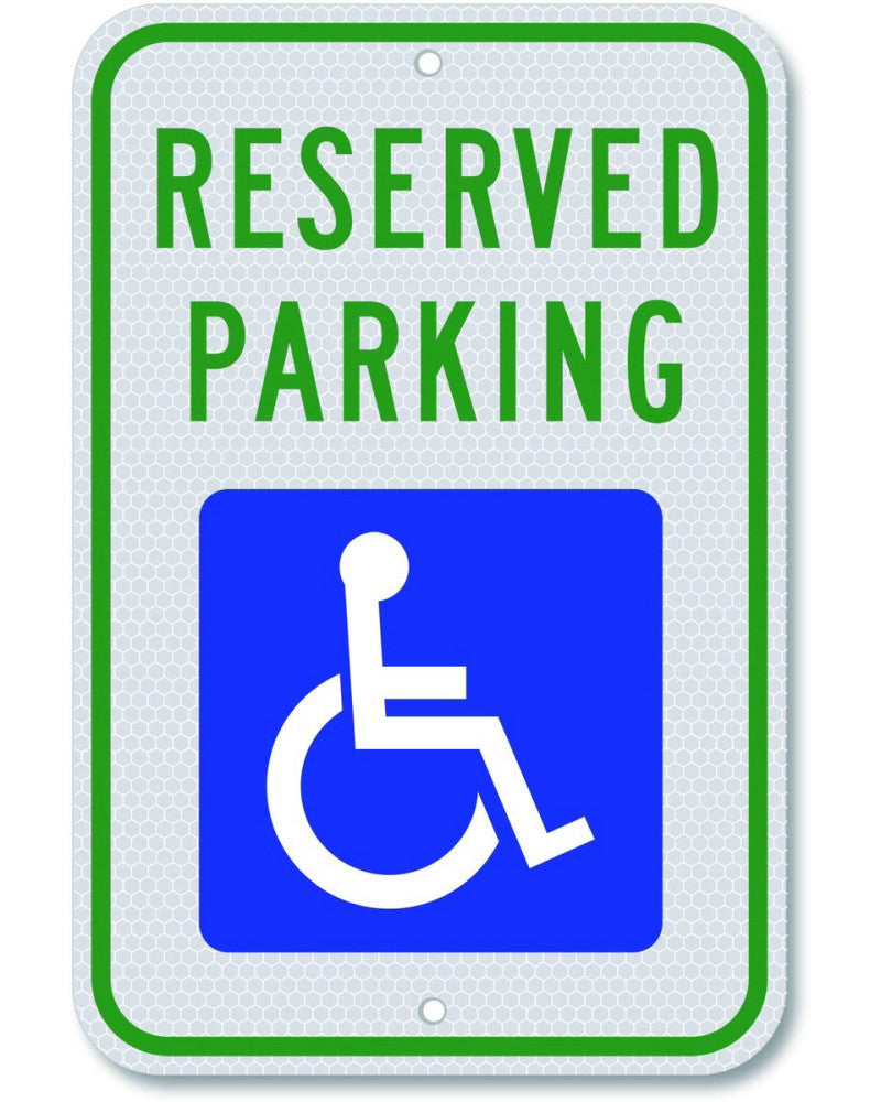 Handicap Parking Sign - 18 x 12 Inch Aluminum With ADA Accessibility Symbol R...