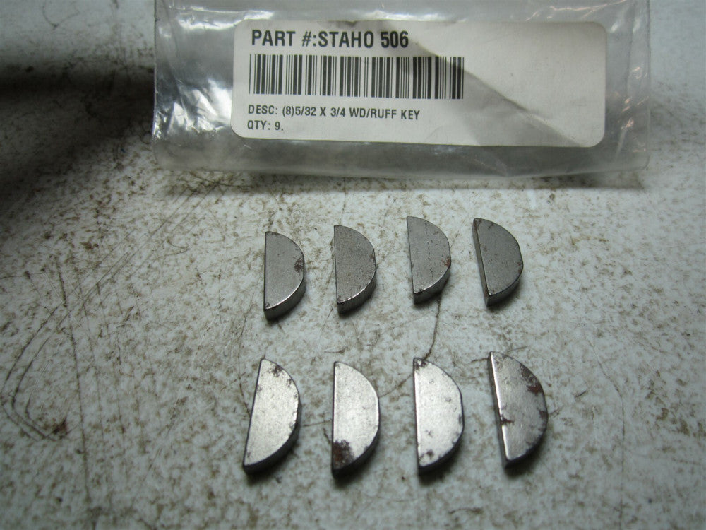STAHO 506 5/32" x 3/4" Wood Ruff Key - Pack of 8