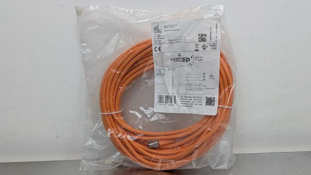 IFM Efector EVT277 Connecting Cable ASTGF030VAS0010E03 x 10m Long M8 3 Pin