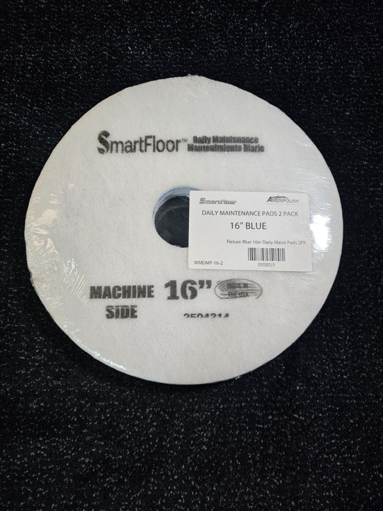 (QTY 4) SmartFloor Ameripolish WMDMP-16-2 Daily Maintenance Pad 16" Blue Fixture