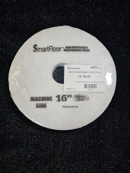 (QTY 4) SmartFloor Ameripolish WMDMP-16-2 Daily Maintenance Pad 16" Blue Fixture