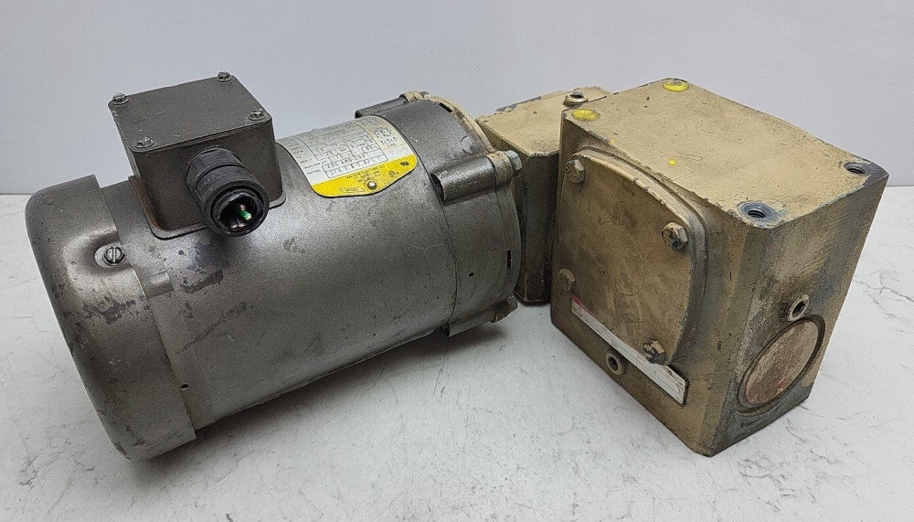 Baldor VM3542 3/4 Hp Ac Motor 3Ph Boston Gear Reducer FWA321-300-G1 300:1 Ratio