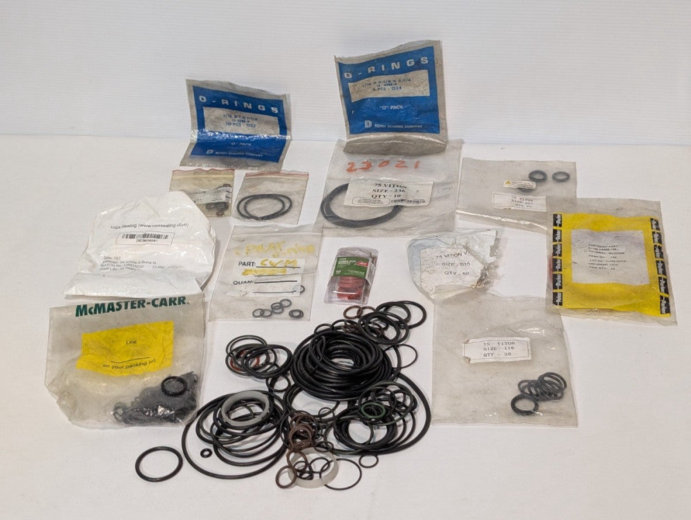 Mixed Lot of Assorted Rubber and Silicone O-Rings and Washers, As Shown