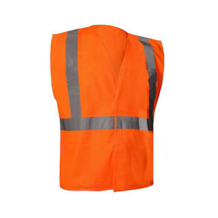Condor 786F60 Hi-Vis Safety Vest L Class 2 U Back, ,Hook And Loop 0 Pockets, No
