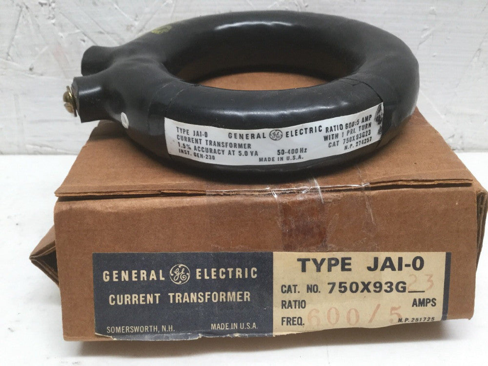 GE Type JAI-0 Current Transformer 750X93G23 Ratio 600:5 Amps