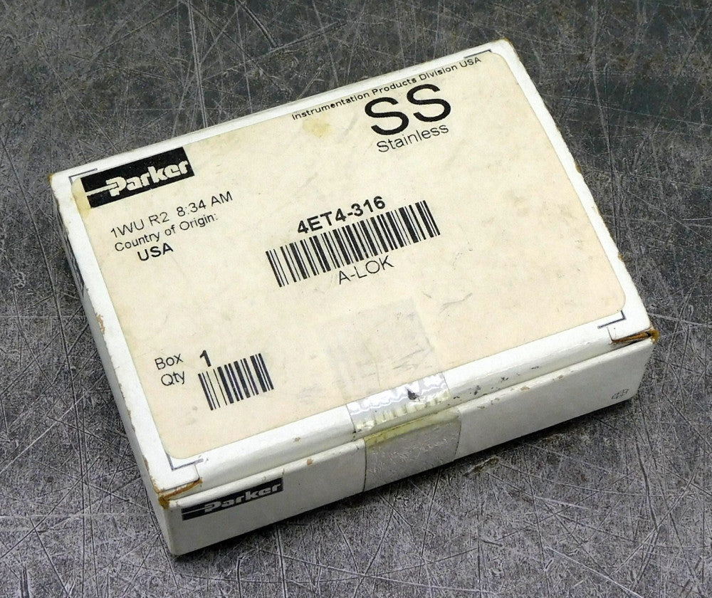Parker 4ET4-316 SS A-LOK Compression Union Tee 1/4" O.D. Stainless Steel