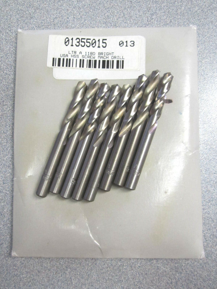 1-5/16" x 2-7/16" HSS Bright Screw Machine Length Spiral Drill Bits - Lot of 8