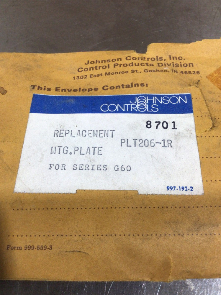 Johnson Controls PLT206-1R Replacement MTG Plate for Series G 60  NOS