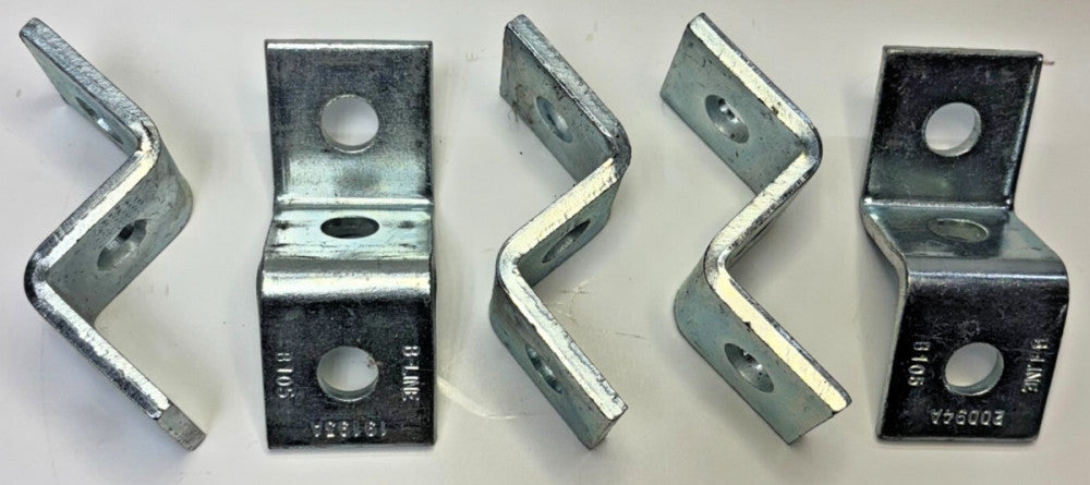 B-LINE 3-HOLE Z-SUPPORT FOR B22 ZINC PLATED CHANNEL B105 LOT OF 5