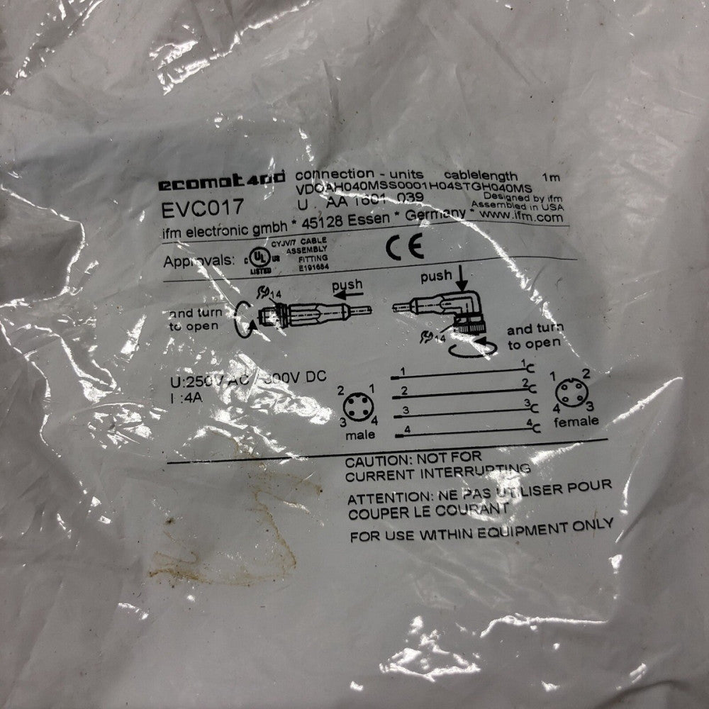 IFM Ecomat400 EVC017 Connection Cable