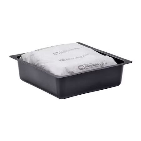 Pig Pan201 Absorbent Pillow In Pan, 12 Gal, Universal, Black/Gray