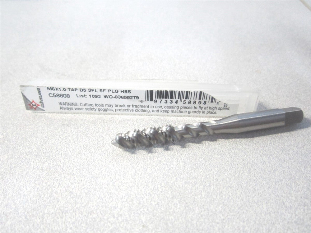 Cleveland (C58808) 0.63" x 2-1/2" OAL HSS 3Fl Bright/Uncoated Spiral Flute Tap