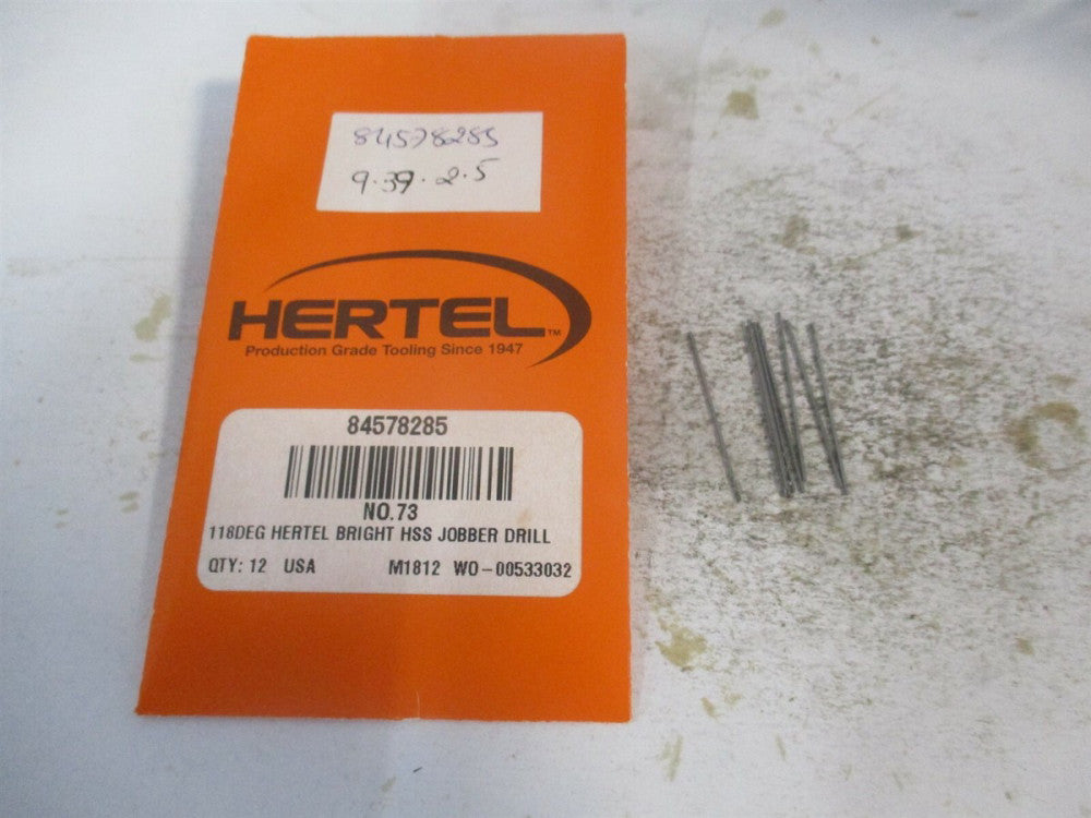 (84578285) #73 5/16" x 1-1/8" 118° High Speed Steel Jobber Drill - Pack of 9